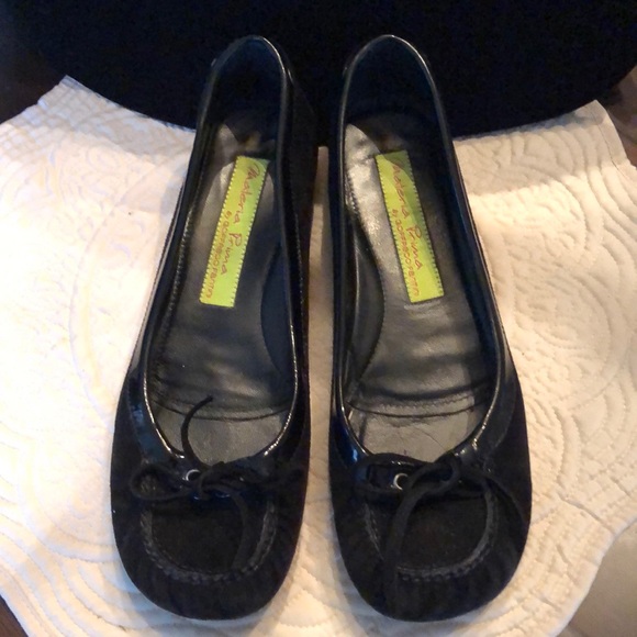 🇮🇹 Geoffredo Fantini Materia Prima suede & patent leather trim ballerina flats - Picture 3 of 10